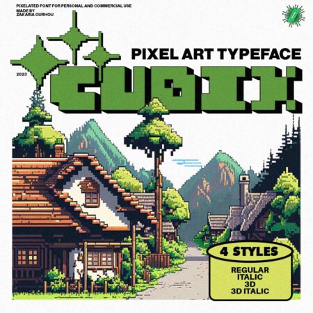CUBIX - Pixel Art Typeface